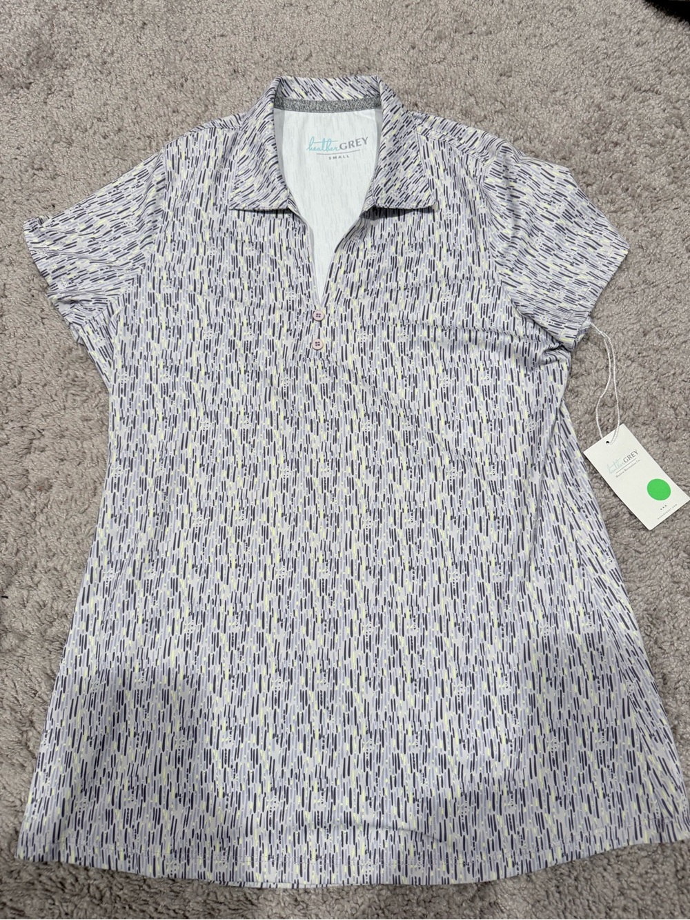 Blue Patterned Short-Sleeve Polo Shirt -